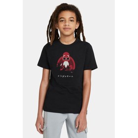 Resim Anime Dragon Ball Baskılı Unisex Çocuk Siyah T-Shirt 