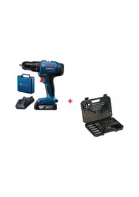Resim Bosch GSB 183-LI 18V 2AH Darbeli Tek Akülü Vidalama Şarjlı Matkap + 103 Parça Karışık Aksesuar Seti 