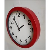 Resim Bahat Otel Salon Ofis Duvar Saati Camlı Kırmızı Metal Çerçeve 36 Cm 