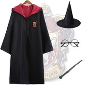 Resim WB 2/4 Parça Harry Potter, Gryffindor Ravenclaw Ev Robası, Sihirli Pelerin, Sihirli Değnek ve Şapka Aksesuar Seti - Cadılar Bayramı, Kampüs Partileri ve Çeşitli Festival Kostümleri İçin Uygun 