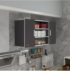 Resim Kenzlife hazır mutfak honnor22 gri 060*120*22 mutfak banyo dolabı kapaklı raflı 