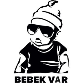 Resim Arabada Bebek Var Oto Motor Laptop Duvar Folyo Sticker 20 x 28 cm 
