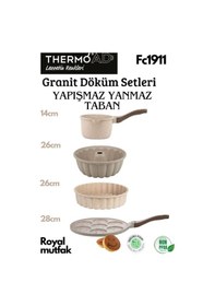 Resim Thermoad 4'lü Vizon Set (Sosluk&Sütlük - Kek Kalıbı - Tart Kalıbı - Emojili Pankek Tavası) 