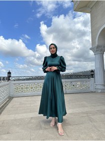 Resim welting Linda saten kıloş tesettür abiye 