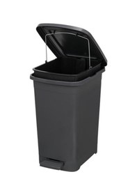 Resim Omnipazar Elf-i343 Slim Pedallı Plastik Çöp Kovası İç Kovalı 15 Lt Antrasit 