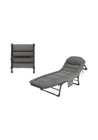 Resim Sunup Sn-26974 Taşınabilir Ayarlanabilir 5 Kademe Sünger Kamp Yatak Şezlong Açık Gri Gri 