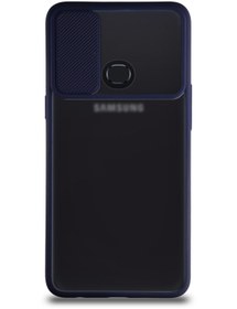 Resim KZY İletişim Samsung Galaxy A10s Uyumlu Kapak Lensi Açılır Kapanır Kamera Korumalı Silikon Kılıf - Lacivert 