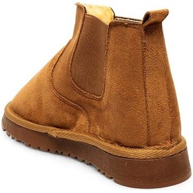 Resim Celira Taba Lastikli İçi Tüylü Siyah Süet Yarım Bot Nsb519 Taba 