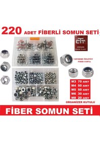 Resim Fiberli Somun Seti 220 Parça Organizer Kutulu 