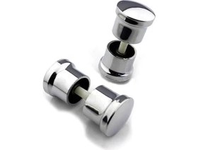 Resim Nacario 2 Takım Duşakabin Kulpu 2 Kapaklık Duşakabin Kulp Krom 2 Iç 2 Dış Çift Kapak Topuz Kulp 