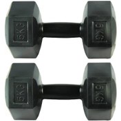Resim 3 Kg X 2 Adet 6 Kg Dambıl Seti 6 Kg Dumbell Set - Siyah 