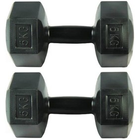 Resim 3 Kg X 2 Adet 6 Kg Dambıl Seti 6 Kg Dumbell Set - Siyah 