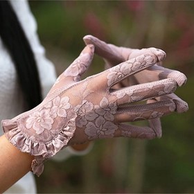 Resim Şık Dantel Eldivenler - Kadınlar için İnce Dantel Güneş Koruyucu Dokunmatik Ekran Nefes Alabilen Kısa Sürüş Eldivenleri 