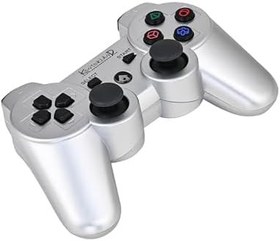 Resim Kontorland P3G - PS3/PC Uyumlu Titreşimli Kablosuz Oyun Kolu GamePad (Gümüş) 