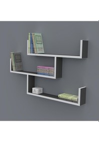 Resim Kenzlife Kitaplık Gülin 055 080 20 Gri Duvar Rafı 