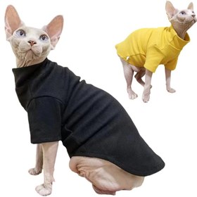 Resim Küçük ve Orta Boy Köpekler ve Kediler İçin Turtleneck Saçsız Kedi Ceketi, Yumuşak Polyester Kazak Pijama, Sonbahar ve Kış Giyimi, Sonbahar Kış Giyimi | Şık Kedi Ceketi | Örgü Yapı, Kedi Aksesuarları 