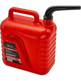 Resim Boşaltma Borulu Plastik Antistatik Benzin Bidonu 5 Litre Akaryakıt Mazot Taşıma Doldurma Depolama 