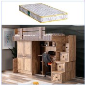 Resim Setaymobilya Ranza, Natural Ranza Dolap Çalışma Masası + 1 Comfort Yatak 