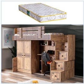 Resim Setaymobilya Ranza, Natural Ranza Dolap Çalışma Masası + 1 Comfort Yatak 