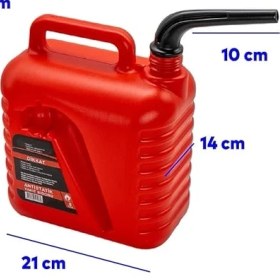 Resim Boşaltma Borulu Plastik Antistatik Benzin Bidonu 5 Litre Akaryakıt Mazot Taşıma Doldurma Depolama 