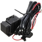 Resim Iphone Ipad Mp3 12v İçin 2 Usb Su Geçirmez Motosiklet Güç Adaptörü Şarj Kablosu - 