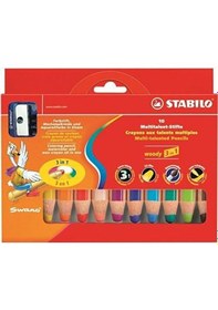 Resim Stabilo Woody 3In1 Kuru Boya Kalem Seti - 10 Renk 