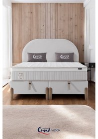 Resim Bohem Çift Kişilik Konfor Seti Pocket Yaylı Yatak + Sandıklı Baza + Başlık 180 x 200 