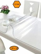 Resim 1,2 Mm Pvc Masa Örtüsü, Şeffaf Masa Kaplaması, 120x140 