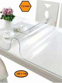 Resim 1,2 Mm Pvc Masa Örtüsü, Şeffaf Masa Kaplaması, 120x140 