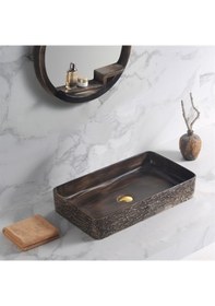 Resim Lena E-4061K Tezgah Üstü Porselen Lavabo 