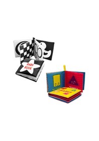 Resim 2 Kitap Tox Ingilizce Siyah-Beyaz Bebek Ve Şekiller Kumaş Sessiz 