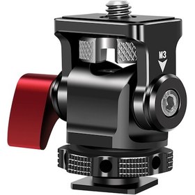 Resim Dofolink Alüminyum Mini Kamera Monitör Tutucu - Soğuk Ayaklı Taban, 1/4 Vida, Açısını Ayarlayabilir, Led Işık/mikrofon Uyumlu 
