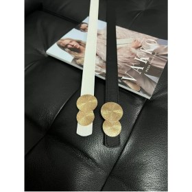Resim Fiori 2'li Yuvarlak Gold Toka Kadın Kemeri, Pantolon Kemeri, Ceket Kemeri, Elbise Kemeri, Gömlek Kemeri 