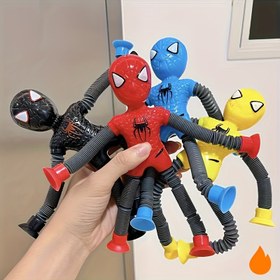 Resim Marvel Comics Spider-Man elastik teleskopik aksiyon bebek seti | Esnek eklemli yılan uzuvlar+emici ayaklar | Esnek dinamik salıncak | Festivaller ve doğum günü hediyeleri için uygun geri çekmeli heykel 