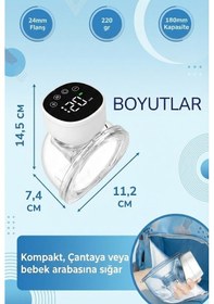 Resim Babyhope MY-376 Göğüs Pompası Şarjlı Giyilebilir Elektrikli Sessiz ve Elleri Serbest Kullanım 2 Adet 