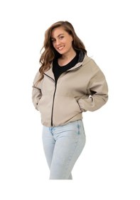 Resim Spor Kadın Kapüşonlu Su Ve Rüzgar Geçirmez Oversize Yağmurluk - Rüzgarlık-132 Taş 