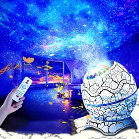 Resim 1pc YETHKE Dinozor Yumurtası Yıldız Projeleyici, USB Güçlü LED Işık, Dahili Müzik Çalar, Kablosuz Çok Renkli Oda Dekorasyonu, Ayarlanabilir Parlaklık, Parti Atmosferi Geliştirici, Festival/Birthday Hediyeleri İçin İdeal 