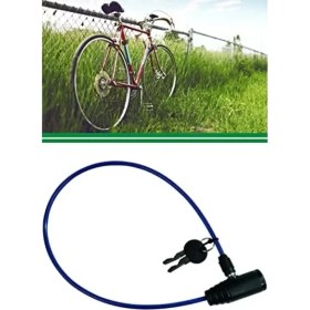 Resim Hakay Anahtarlı Çelik Halatlı Bisiklet Motor Kilidi - 65 cm 