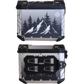 Resim Gp Kompozit DSN05 Universal 40 Lt x 2 Desenli Alüminyum Motosiklet Yan Çanta Seti 