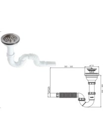 Resim Geylani Yapı Market Güçlü S Tekli Çöpmak Sifonu Ø32-50 Derin S Borulu Sifon 