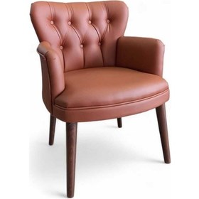 Resim Ahşap Ayaklı Kollu Taba Deri Ofis Koltuğu Ofis Bekleme Koltuğu Büro Koltuğu-tekli Berjer Çok Renkli 