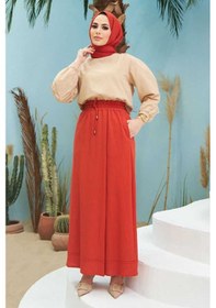 Resim 1155-Acelina Pantolon Etek Kiremit Çok Renkli 