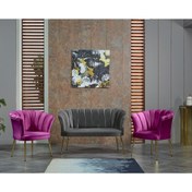 Resim Grass steel metal Papatya Çay Seti, Balkon, Salon, Ofis, Cafe Koltuk Takımı 2+1+1 