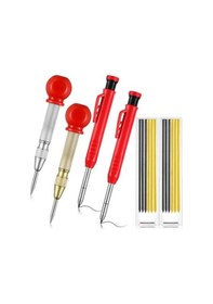 Resim Zcjb Marangoz Scriber İşaretleme Kiti 2 Adet Mekanik Marangoz Kalemleri Dahili Kalemtıraş İşaretleyici Yedekleri İnşaat İçin-76849 