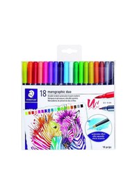 Resim Staedtler Mars Brush Pen Çift Taraflı Fırça Uçlu Marker Seti 18 R 
