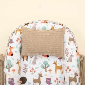 Resim Babynest ve Yastık - Çift Taraflı - Taş Örgü - Orman 