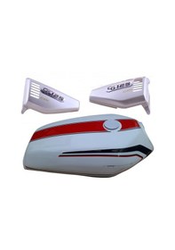 Resim Frs 070 Cg 125 Depo Yan Kapak Seti Beyaz - Kırmızı Şeritli Kuba Model 