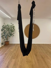 Resim Esnek Yoga Hamak / Siyah / Full Set / Tavan asma aparat dahil 