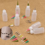 Resim Set 2 Şişe + 16 Nozul Kullanışlı Moda Kadın Erkek Henna Kiti Uygulayıcı Şişe Pasta Dövme Vücut Sanatı Nozul Çizim Yapma Aracı 