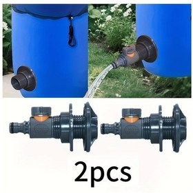 Resim Elmpaly 2 Adet Pvc Yağmur Varili Musluğu Seti Dahili Bağlantılı Bahçe Hortumu Adaptörlü 